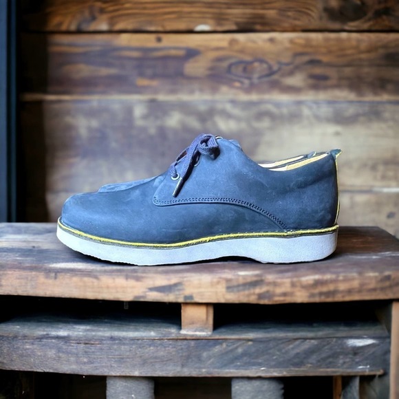 Samuel Hubbard Comfort Shoes Blue Suede Free Derby Antimicrobial Vibram Size 11 - Picture 1 of 10